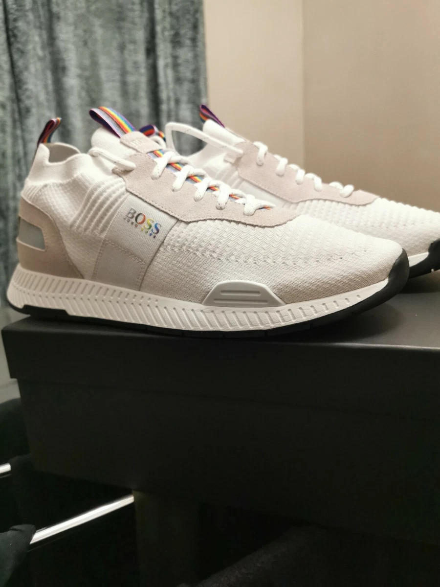 Mens hugo boss titanium runn white trainers size 11 brand new boxed rrp 199