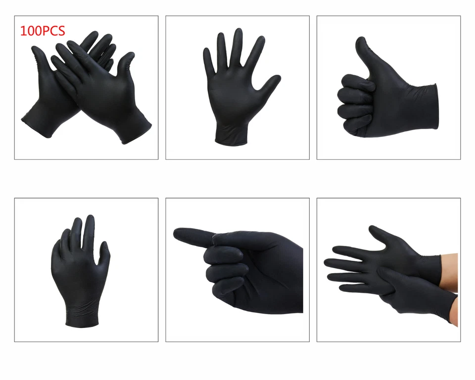 First Glove Black Industrial Disposable Nitrile Gloves 6 Mil Latex & Powder Free - Image 2 of 4