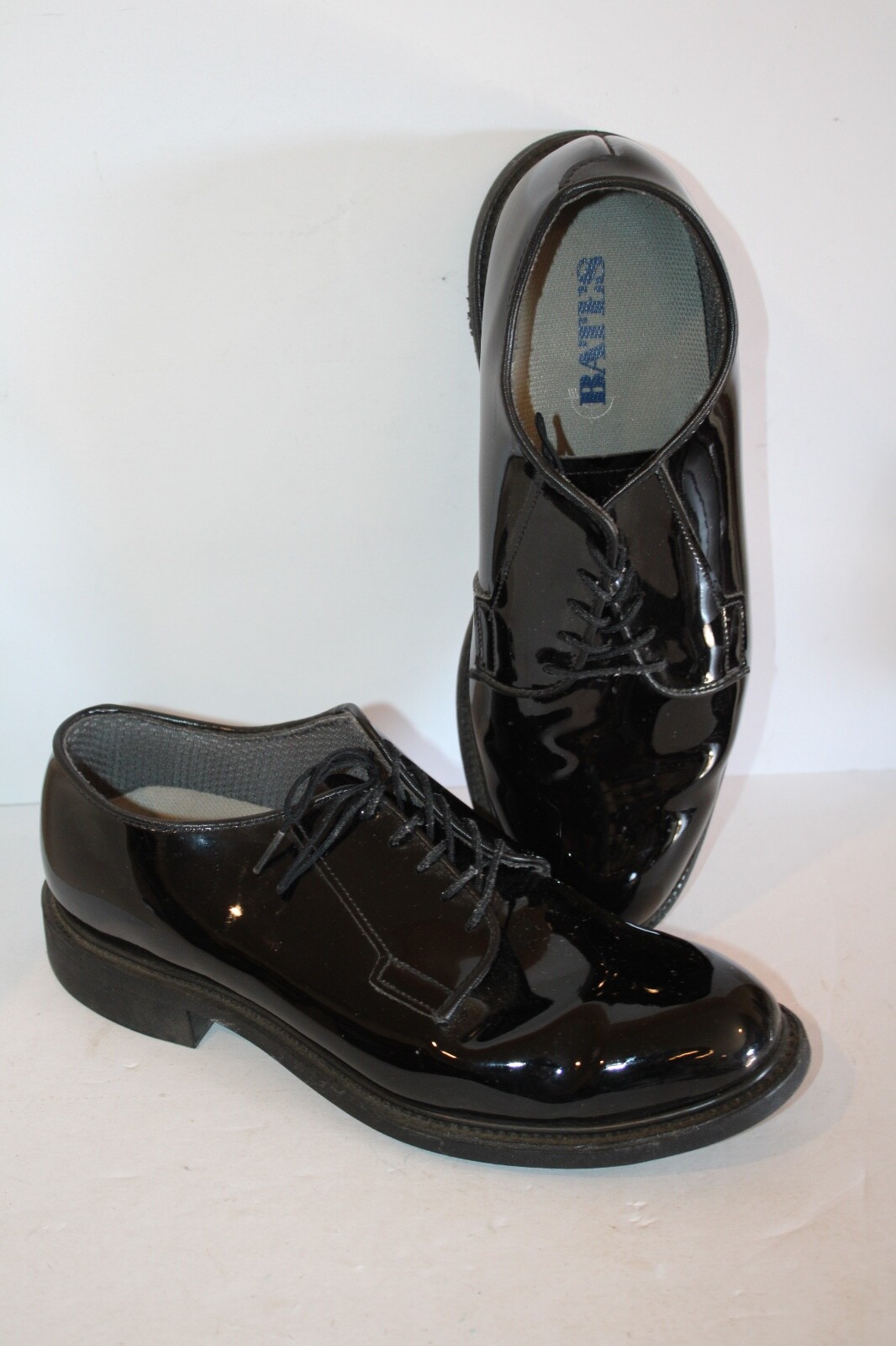 BATES US Military Black High Gloss Dress Shoes Men Sz 12 D eBay