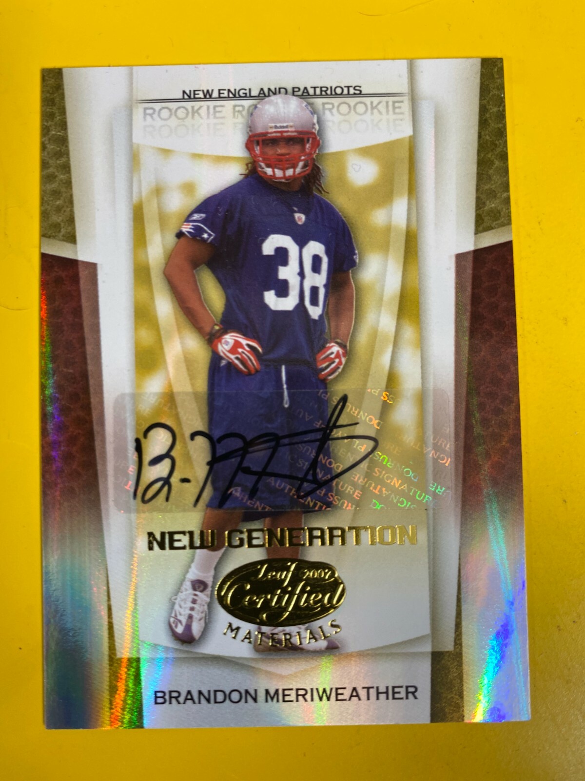 Brandon Meriweather Leaf Certified Materials #180 Mirror Gold