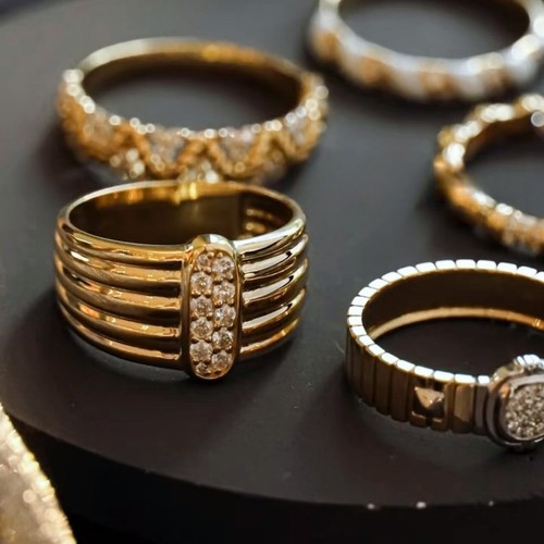 Vintage Style Natural Diamond Unisex Organ Band Ring Solid 14K Yellow Gold Gift - Picture 7 of 7