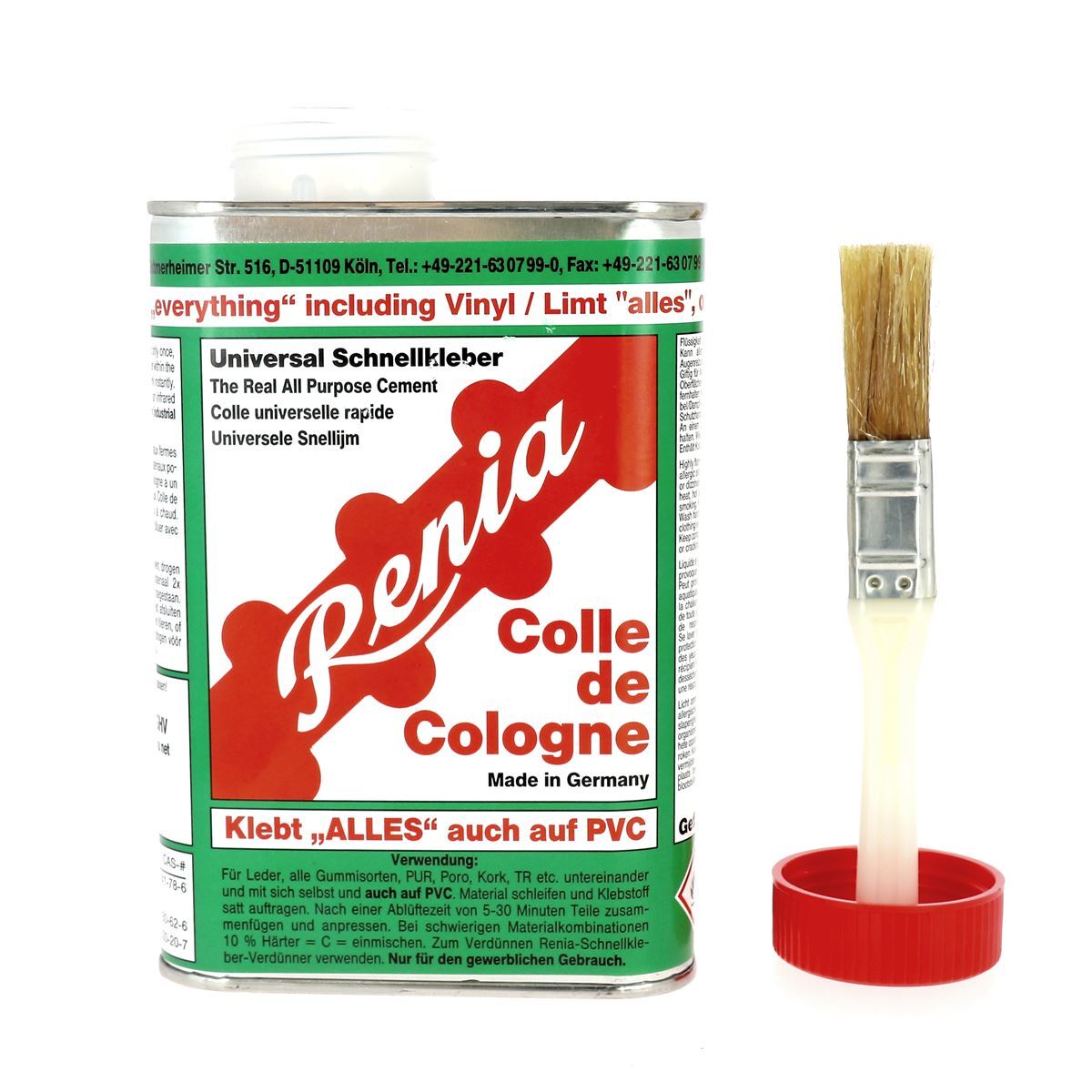 Colle néoprène RENIA Colle de Cologne liquide à prise rapide pour réparer vos chaussures