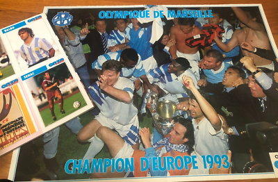 Autocollant RARE FOOTBALL ONZE MONDIAL 1993 FINALE CHAMPIONS LEAGUE MARSEILLE OM MILAN AC - Collection