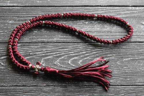 Rosaire corde de prière orthodoxe 100 nœuds, chapelet chrétien, brojanica, komboskini - Photo 1 sur 3