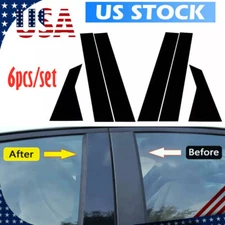 Glossy Black For Honda Civic 2016+ 10th Gen Door Window Pillar Posts Cover Trim