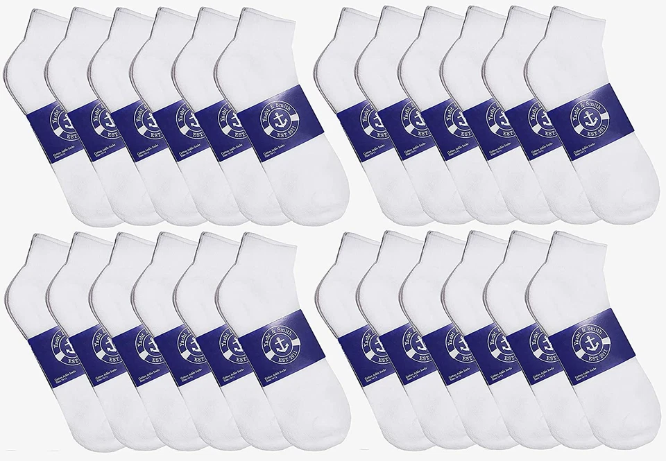 Paquete de 48 calcetines tobilleros cuartos para hombre y mujer, donación sin hogar, ligeros a granel Foto 3 de 4