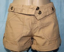 NEW Aeropostale Tan Rollover Cotton Cargo Shorts Size 00 See Measurements