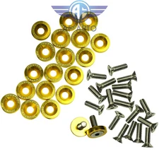 Gold JDMSPEED Aluminum Fender Washer Bolt Engine Bay Dress Up Kit 20 PCS