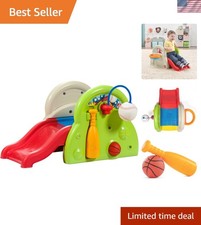 Toddler Sports Activity Center in Durable Plastic - Indoor/Outdoor Slide Fun