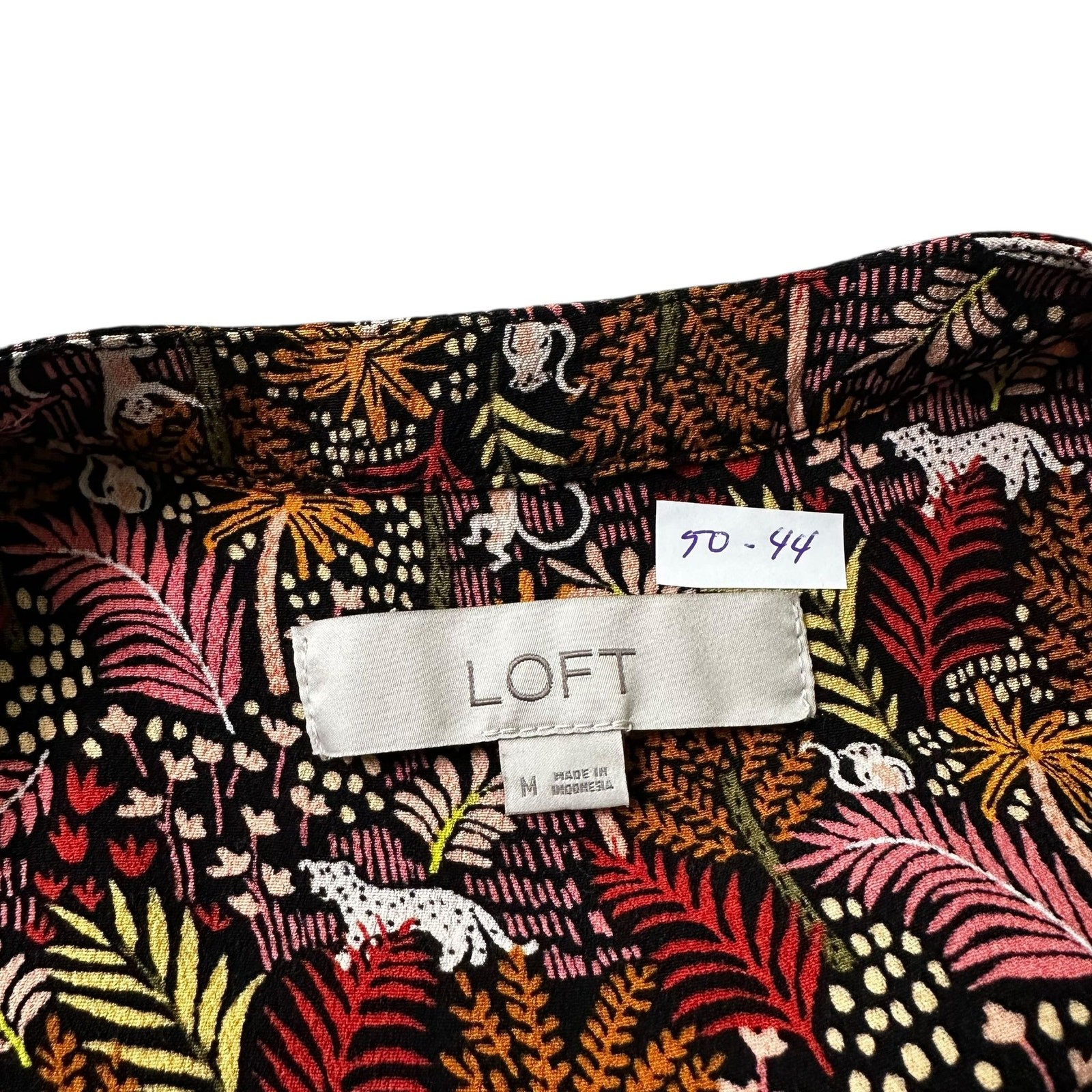 Loft Multicolor Printed Basic Blouse Women Top Si… - image 4