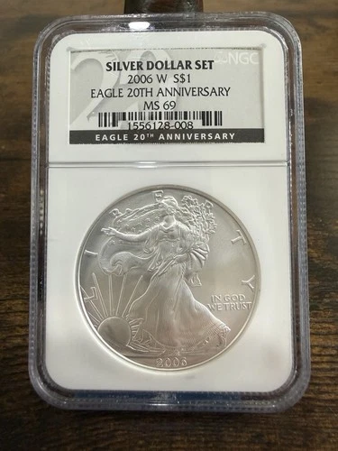 2006-W 1 oz Silver American Eagle $1 - NGC MS 69 - 20th Anniversary Set