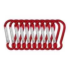 10x Small Red Carabiner Push Spring Snap Clip Backpack Keychain Ring 1.5"-2"
