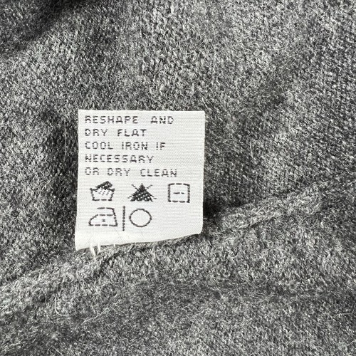 in cashmere sweater gray crew neck long sleeves soft front seam women's medium - Picture 11 of 11