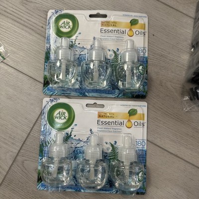 Air Wick Essential Oil Fresh Waters Scented Fragrance Total 6 Refills Plug In