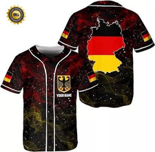 Germany Flag Baseball Jersey   Custom Name amp Bold National Pride Desig