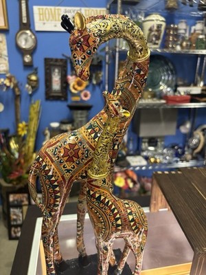Deco 79 Polystone Double Giraffe Sculpture (Item model number: A-20716).