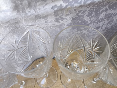 RARE Vintage Antique Crystal Art goblet Glasses Decorative USSR Soviet - Picture 15 of 21