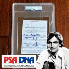JAMES TAYLOR Autograph FIRE AND RAIN Souvenir Sheet Music Signed * PSA