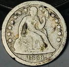 1858 O Seated Liberty Dime 10c Ungraded Circulated Silver US Coin CC29709