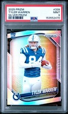 2025 Panini Prizm Silver Rookies #339 Tyler Warren Hard Grade PSA 9