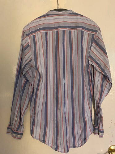 J Peterman Men's Shirt - Blue and Red Stripes Cotton - Size Small - Picture 2 of 3