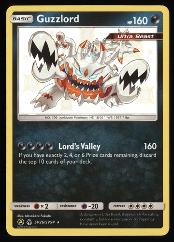 Guzzlord Hidden Fates Shiny Vault 2019 SV26/SV94 Holo Shiny Rare Pokemon NM