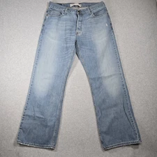 Vintage Levis 567 Jeans Mens 34x34 Blue Loose Bootcut Pants Baggy Y2K (32x32)