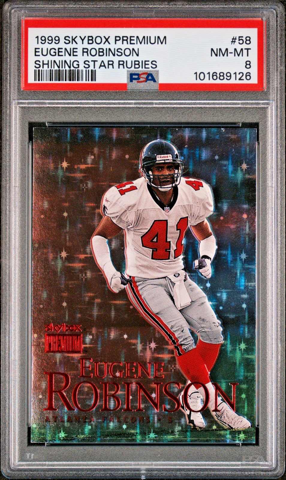 EUGENE ROBINSON 1999 Skybox Premium #58 Shining Star Rubies 29/30 PSA 8 (pop 2)
