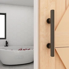 Modern 9.5" Sliding Barn Door Pull Handle with Flush Hardware Set Rustic Design 