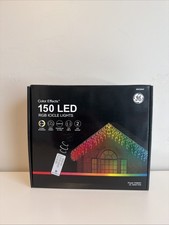 GE Color Effects 150 RGB 12 ft Color Changing LED Christmas Icicle Lights NEW