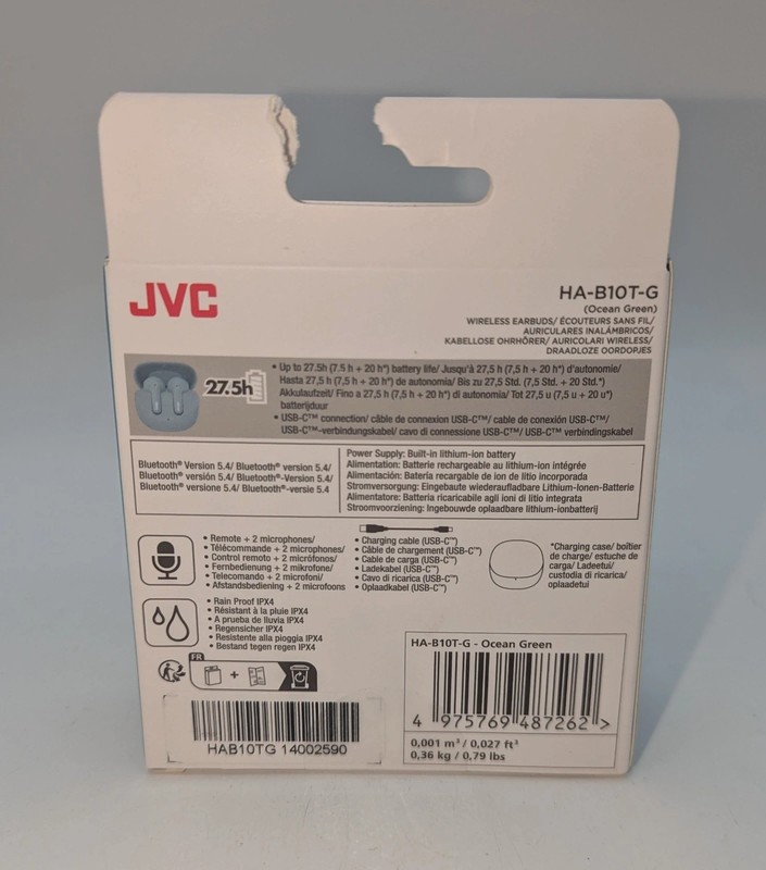 JVC Gumy Air HA-B10T-W Wireless Earbuds Ocean Green (N) image 2