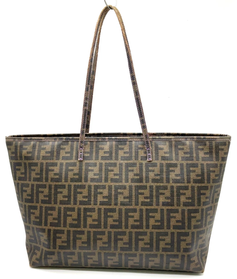 Auténtico Bolso de Hombro FENDI Estampado de Zucca PVC Marrón Púrpura NS101172 Foto 3 de 4