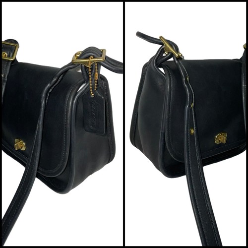 VINTAGE Coach Legacy Small Flap Bag Style 9965 Black Cowhide Leather Made in USA - Picture 4 of 16