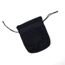 VTG Corde Bead Evening Bag Clutch Purse Black Jet Glass 50s 60s Hong Kong Cinch