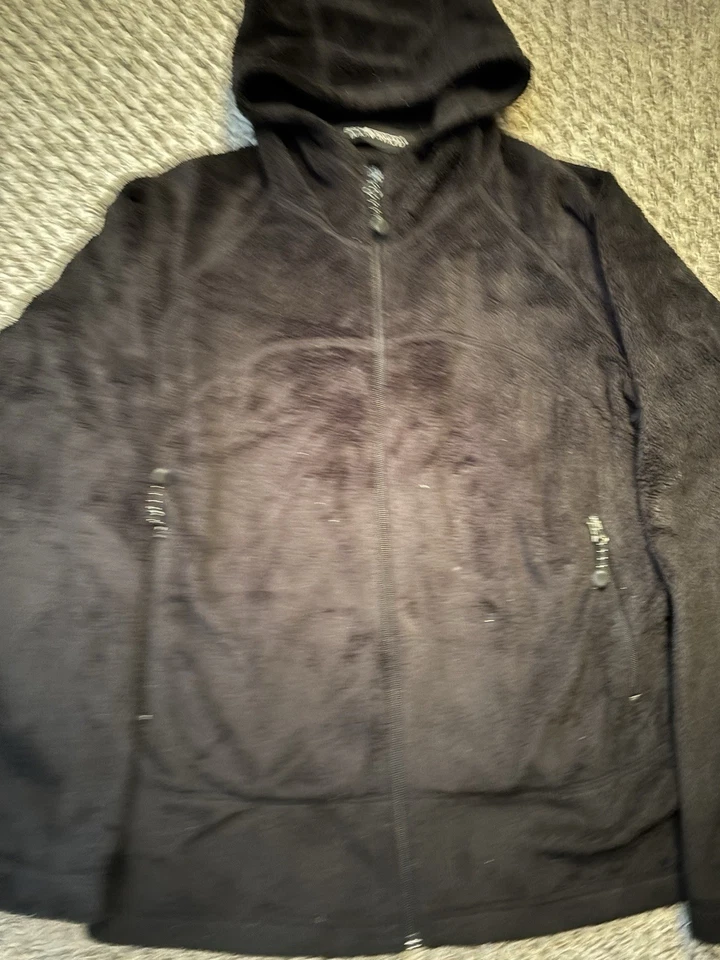 Sudadera con capucha Black Diamond XL negra de vellón cepillado con cremallera completa para mujer Foto 2 de 4