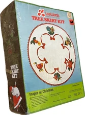 NEW LeeWards Tree Skirt Kit 1977 Vintage 60" Diameter Images of Christmas NOS