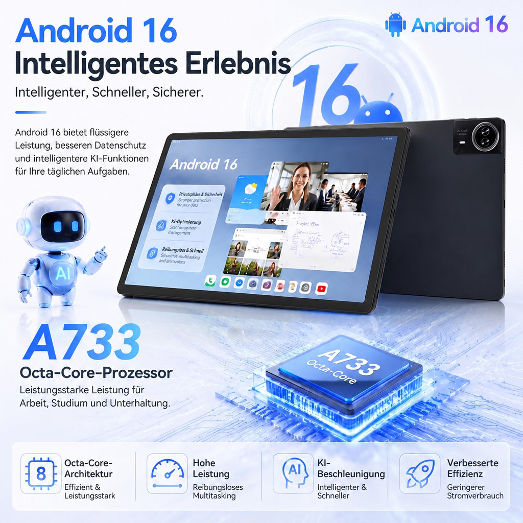 KOTSREN Android 16 tablet 14 pollici IPS FHD 1920*1200 touchscreen 30 GB+256 GB 1 TB TF foto 3