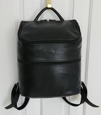 Longchamp Navy Leather Backpack With Silver Accents - Excellent Condition