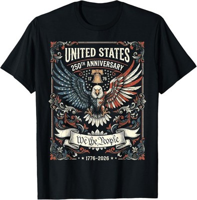 Vintage USA 250th Anniversary Bald Eagle Semiquincentennial T-Shirt