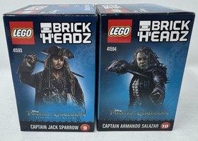 Lego Brickheadz 41593 41594 POTC Caption Jack Sparrow & Armando Salazar Lot NEW
