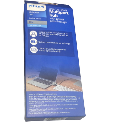 Philips USB-C Hub Multipuerto 4K Adaptador HDMI 100W PD Transferencia Rápida de Datos - Imagen 8 de 8