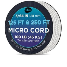 Micro Paracord Rope Thin Braided Cord for Crafting, DIY, Camping