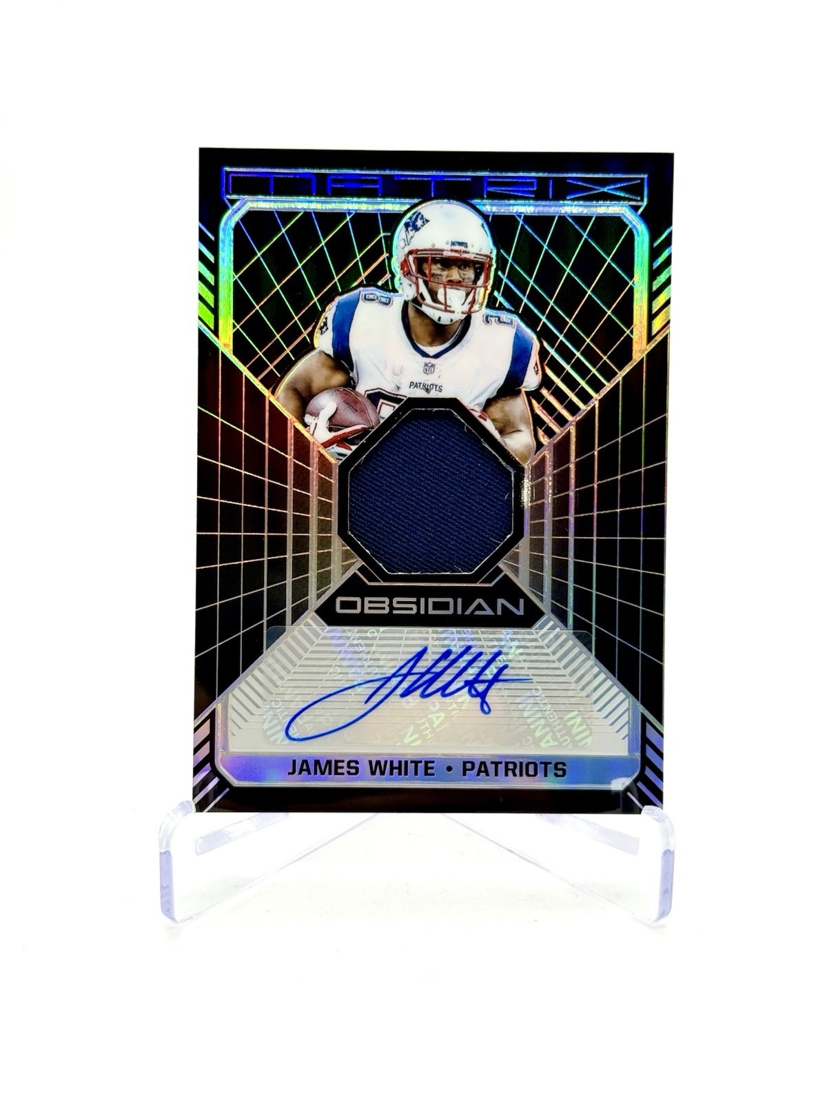 JAMES WHITE 2018 Panini Obsidian #MA-JW Matrix Patch Auto SP /99 - PATRIOTS