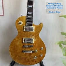 U.SFast Shipping Vintage Orange Flame Top Electric Guitar Nib Binding Real Photo