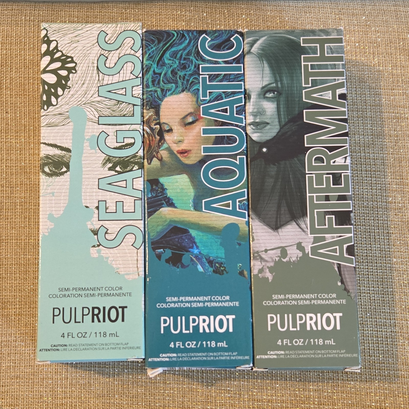 Pulp Riot Semi-Permanent  set of 3 /partial tubes Aquatic Af