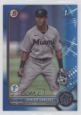 2022 Bowman 1st Edition Blue Foil 80/150 Junior Sanchez #BPPF-111 0wv1
