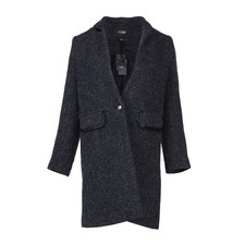 Maje Womens Dark Grey Wool Blend Boucle Coat Jacket 36 S UK 8