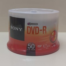 Sony DVD-R 4.7GB 120min 16x AccuCORE Technology - 50 Pack Spindle - New Sealed