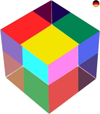 CMY Mixing Color Cube, 50mm (2 inch) Acrylic CMYcube Prism, RGB Dispersion