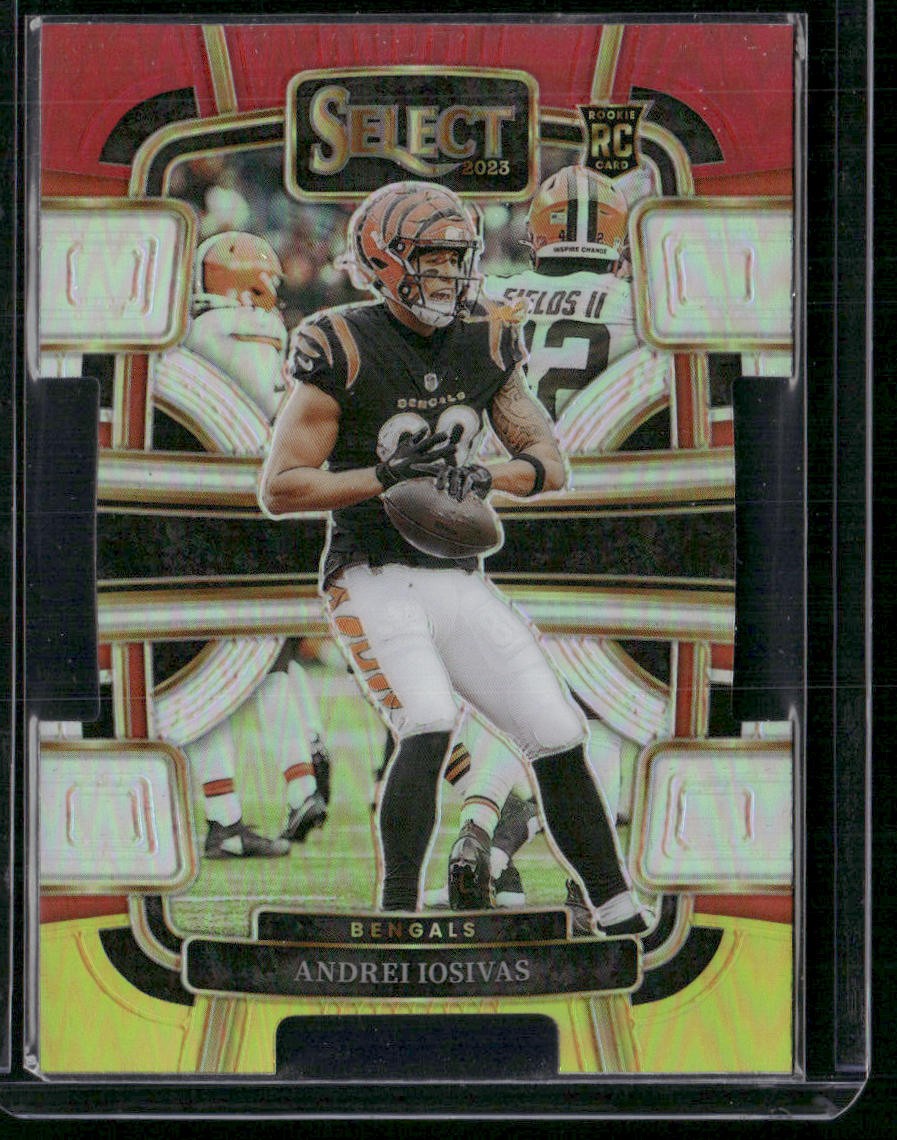 2023 Panini Select #21 Andrei Iosivas Red and Yellow Prizms Die Cuts